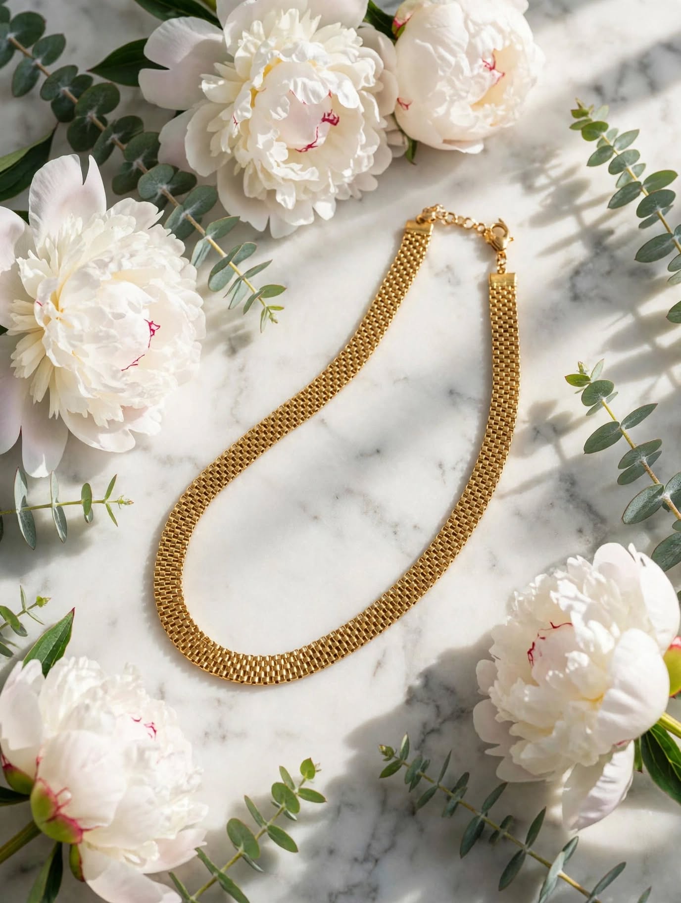 Choker Malha Dourada, dourado, malha trançada